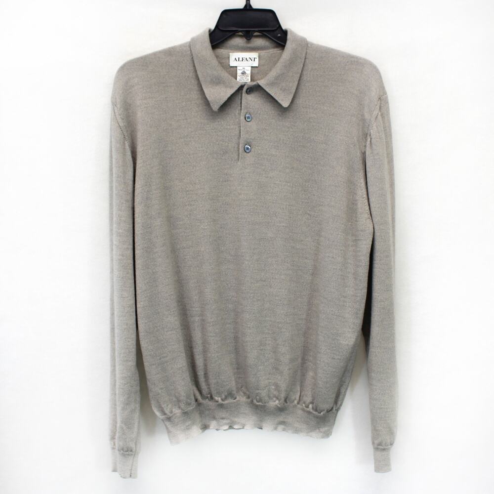 Alfani vintage 100% wool polo collared sweater made in Italy XL